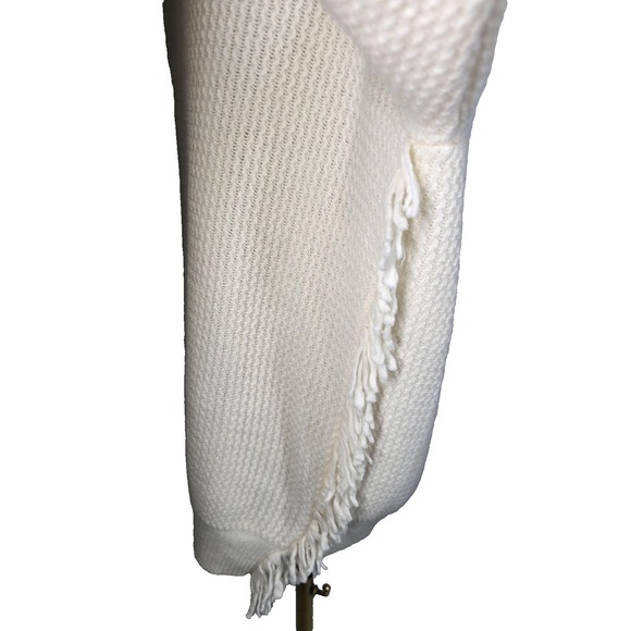 Stella McCartney Women's Wool Cowl Neck Fringe Detail Sweater Top Cream EU 42 - Picture 8 of 11